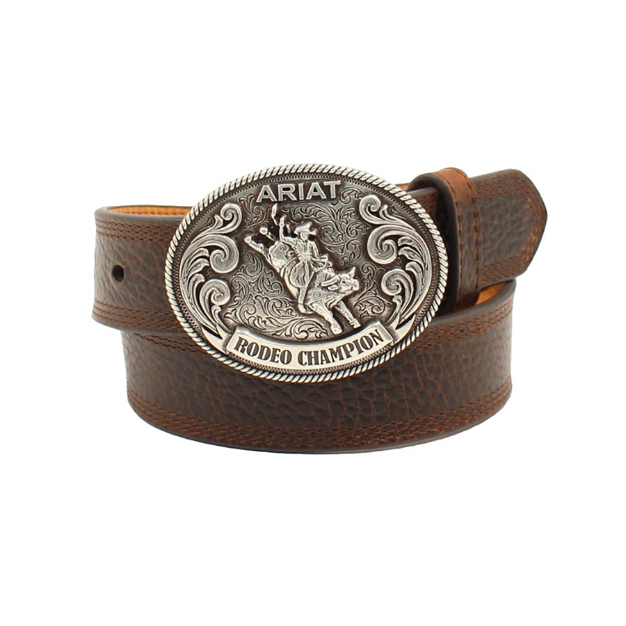 Ceinture Enfant Brighton En Cuir Marron – Modèle Clouté à Tête D’animal, Taille 26