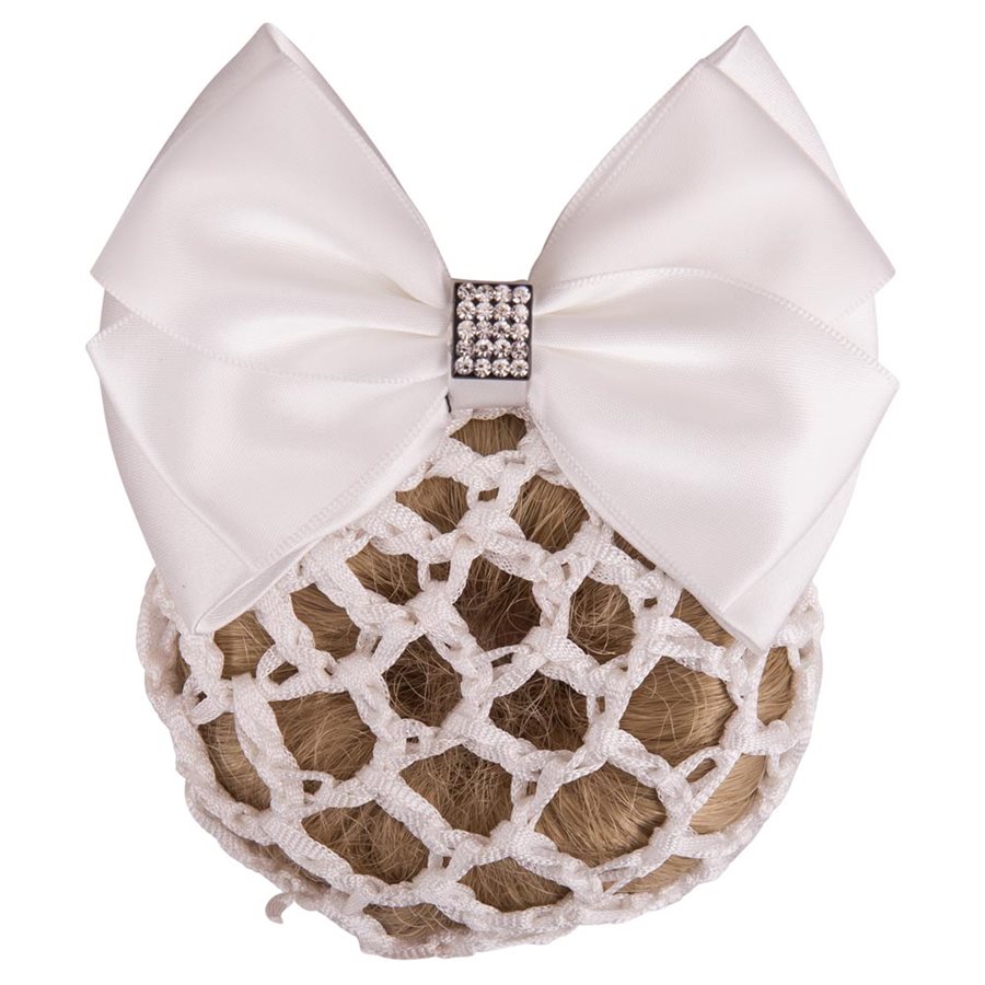 Filet à Chignon équestre Avec Noeud - Blanc - The Showing Shop - Neuf