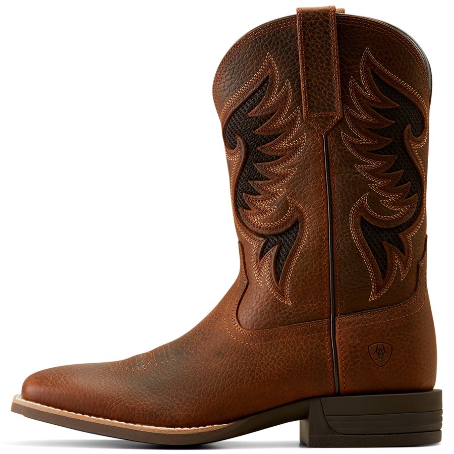 Botte Western Ariat Cowpuncher VentTEK pour Homme - Brown Oiled Rowdy
