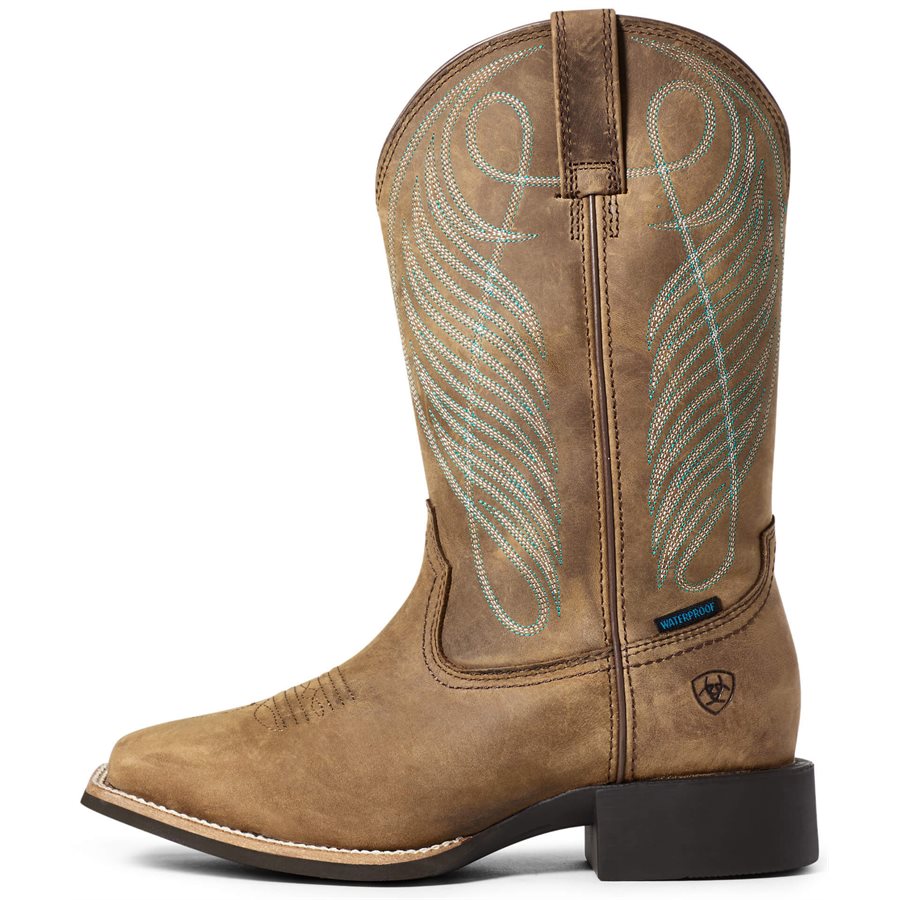 Bottes Western À Bout Rond Ryder Large Fitting Ariat Marron