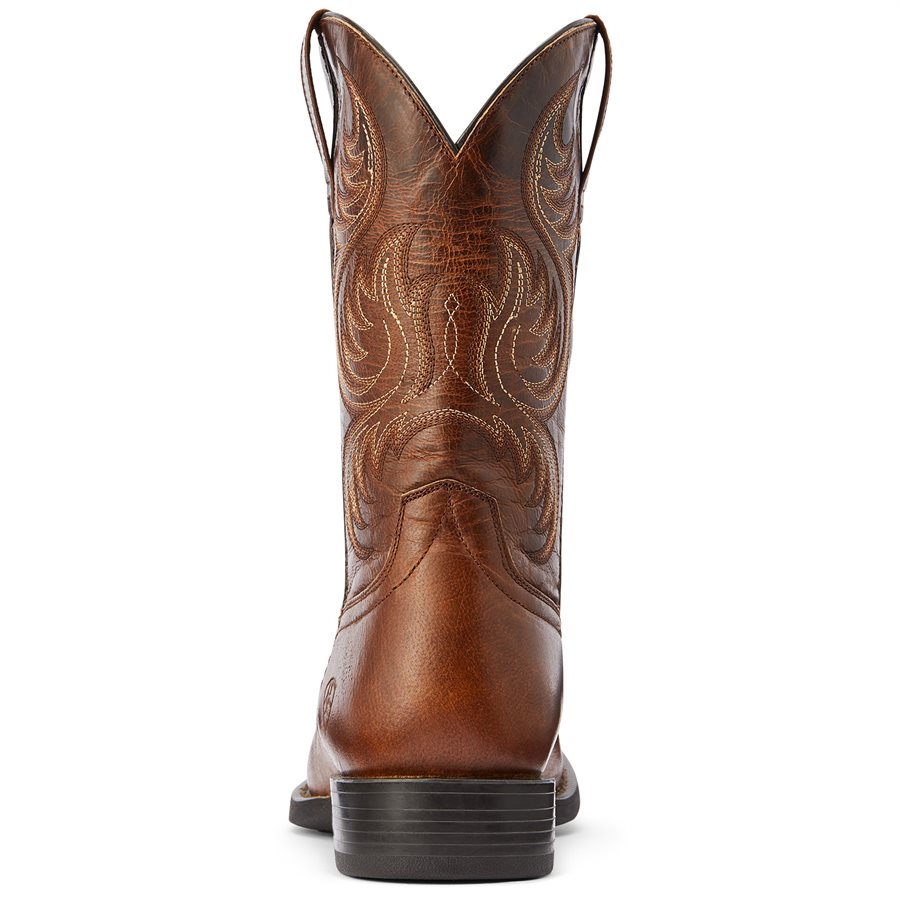 2131 Boots Boulet bout carré large marron Western Biker's made in CANADA