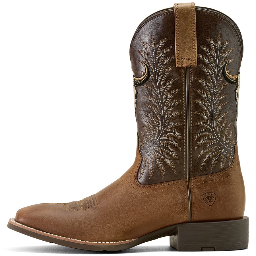 Bottes Cowboy Ariat Homme - 12EE Large - Bout Carré Large - Marron Violon