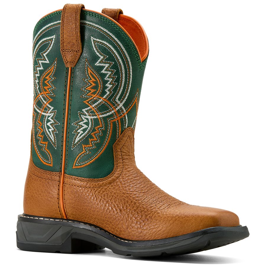 Bottes Cowboy Enfant Durango Rebel – Cuir, Vert, Pointure 3.5 (EU 35)