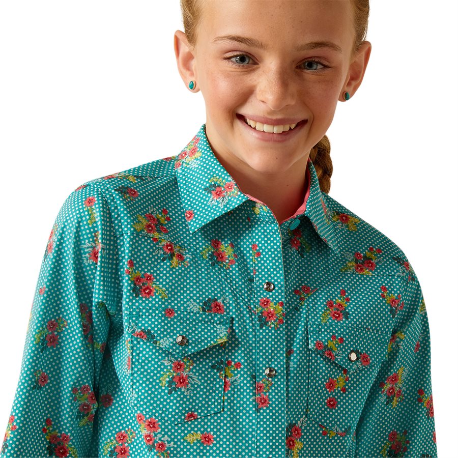 Chemise western spectacle de plaisir FILLES, ligne de plomb équitation