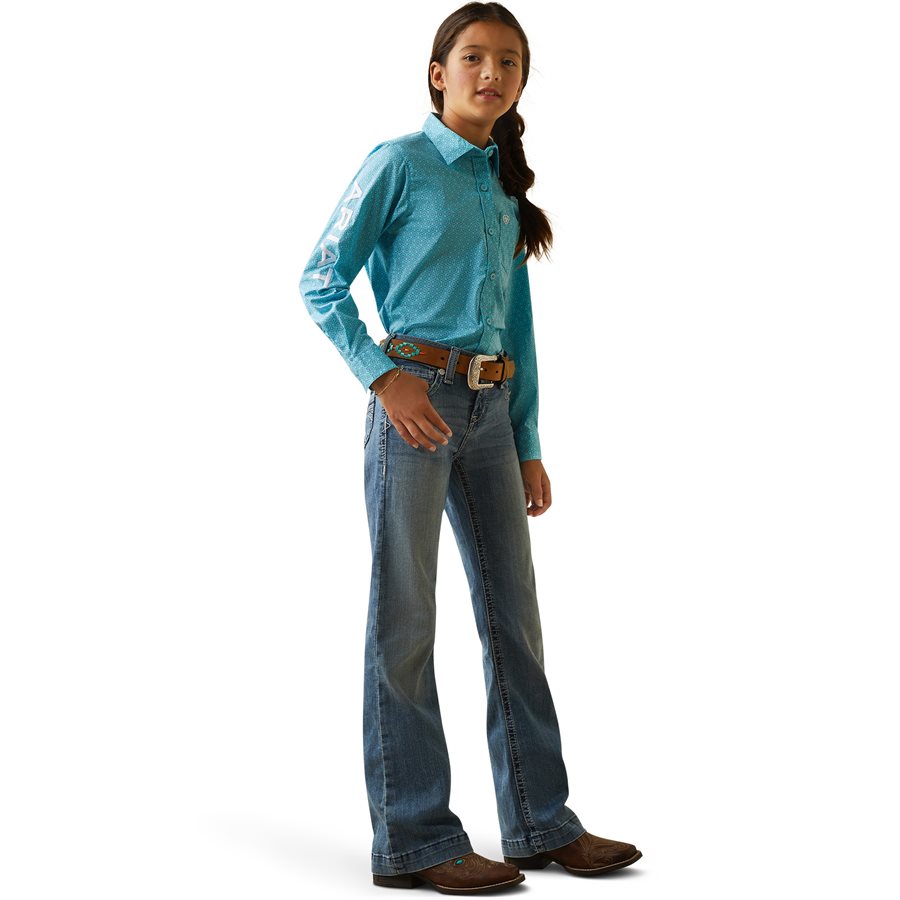 Ensemble chemise en gaze de coton et pantalon bleu roi Vertbaudet | La