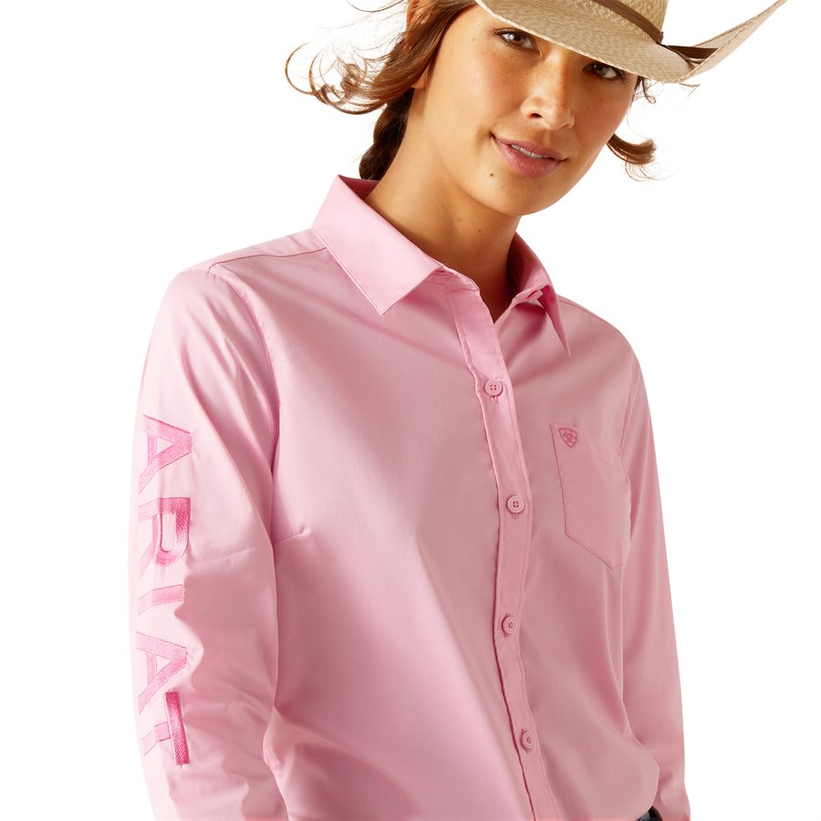 Ariat Ladies Team Kirby Stretch Plus Size Western Shirt Prism Pink