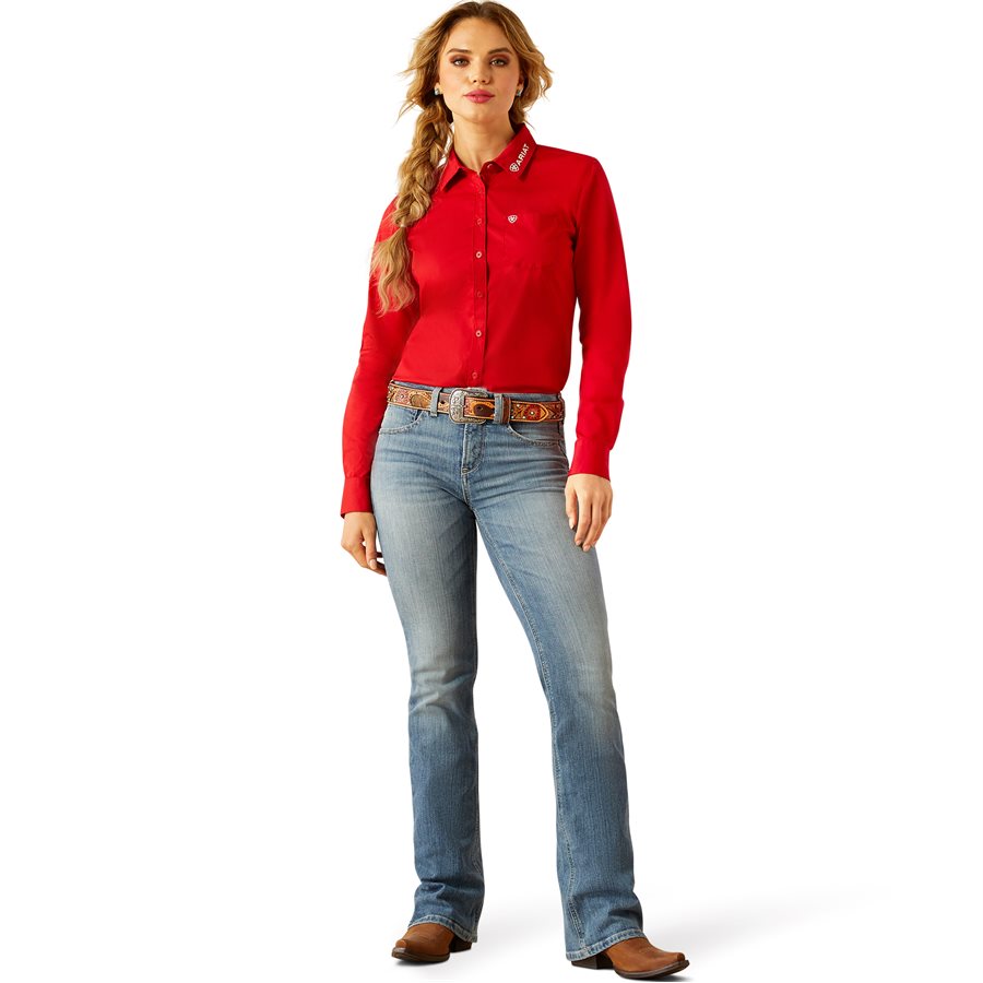 Chemise D'équitation Stretch Pour Femme - Rose - Toutes Tailles Disponibles (Concours Western Pleasure)