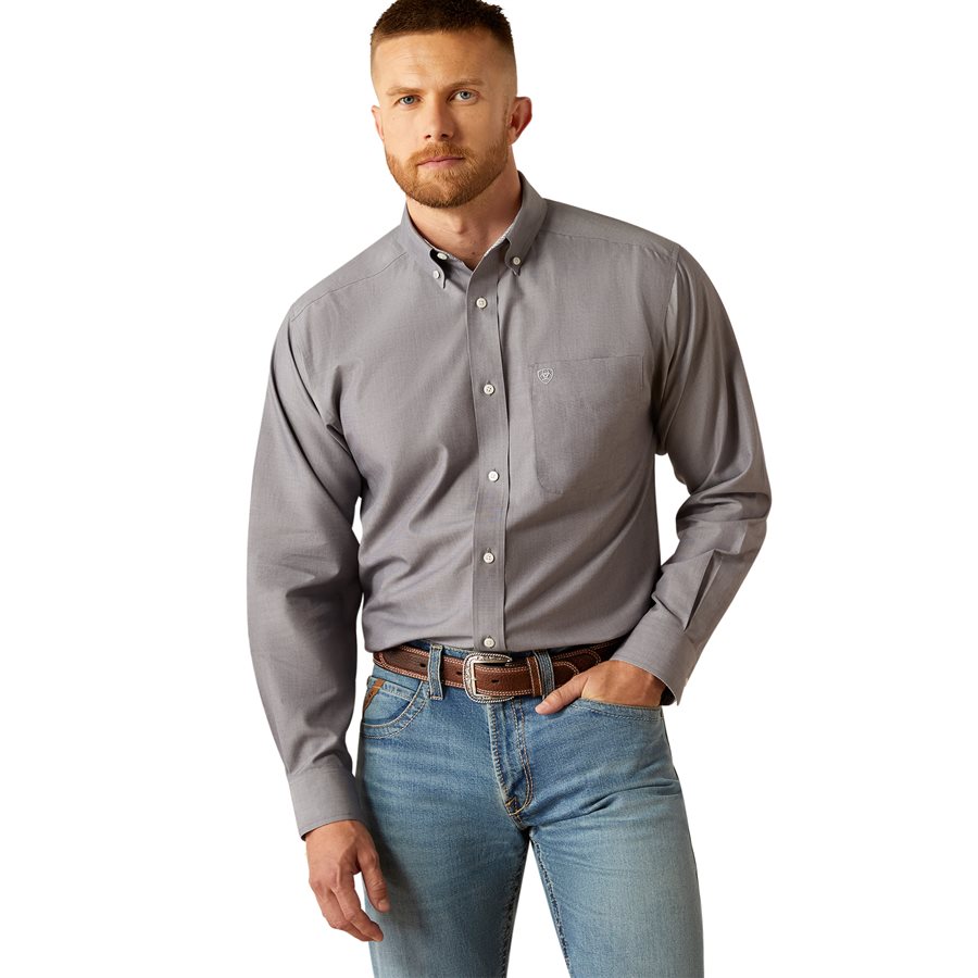 Jovati Hommes Regular-fit Casual Manches Longues Stretch Chemise Regular Fit Sans Rides Chemises Chemise Popeline