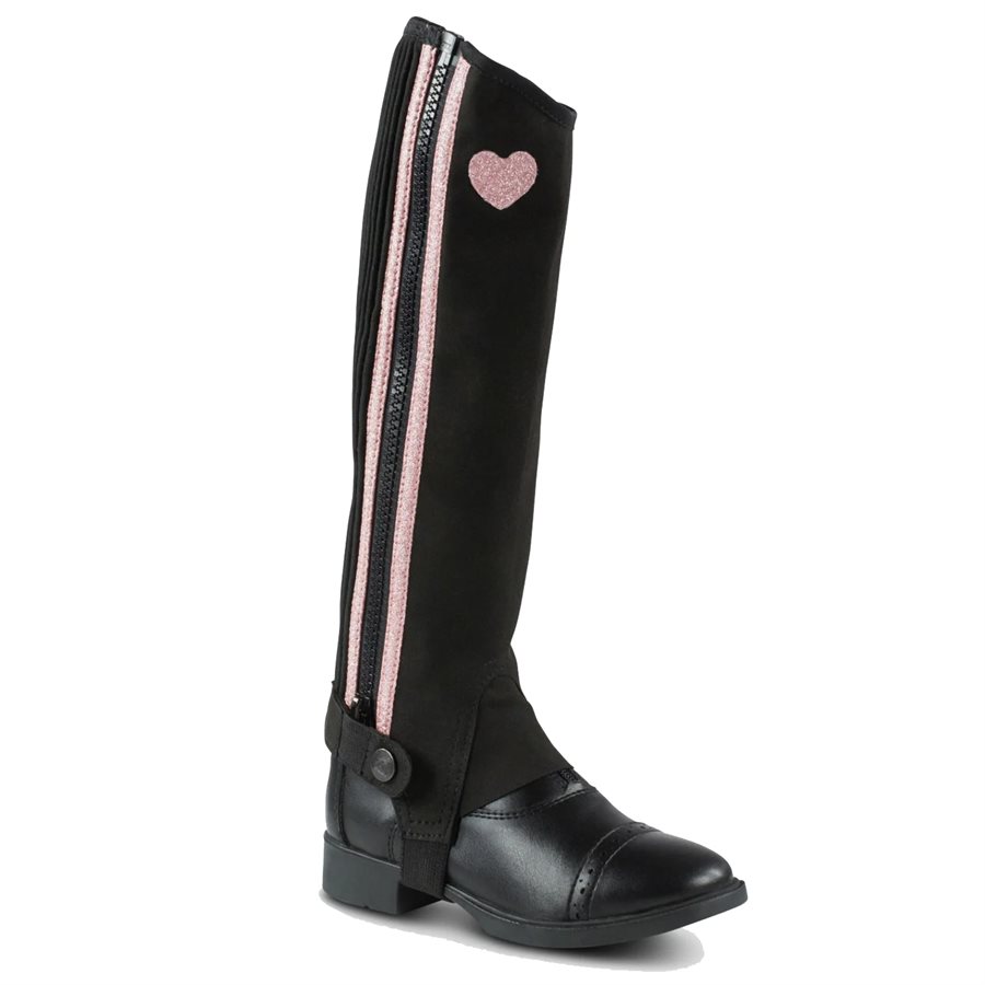Demi-chaps Enfant Perri's En Daim Noir - Taille S - Équitation - Neuf