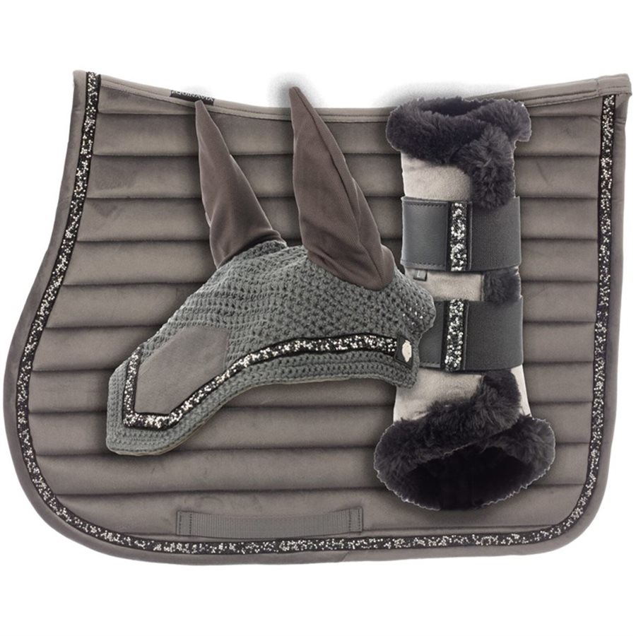 Pack Tapis de selle cheval Sunny + Bonnet anti-mouche Funny Harcour