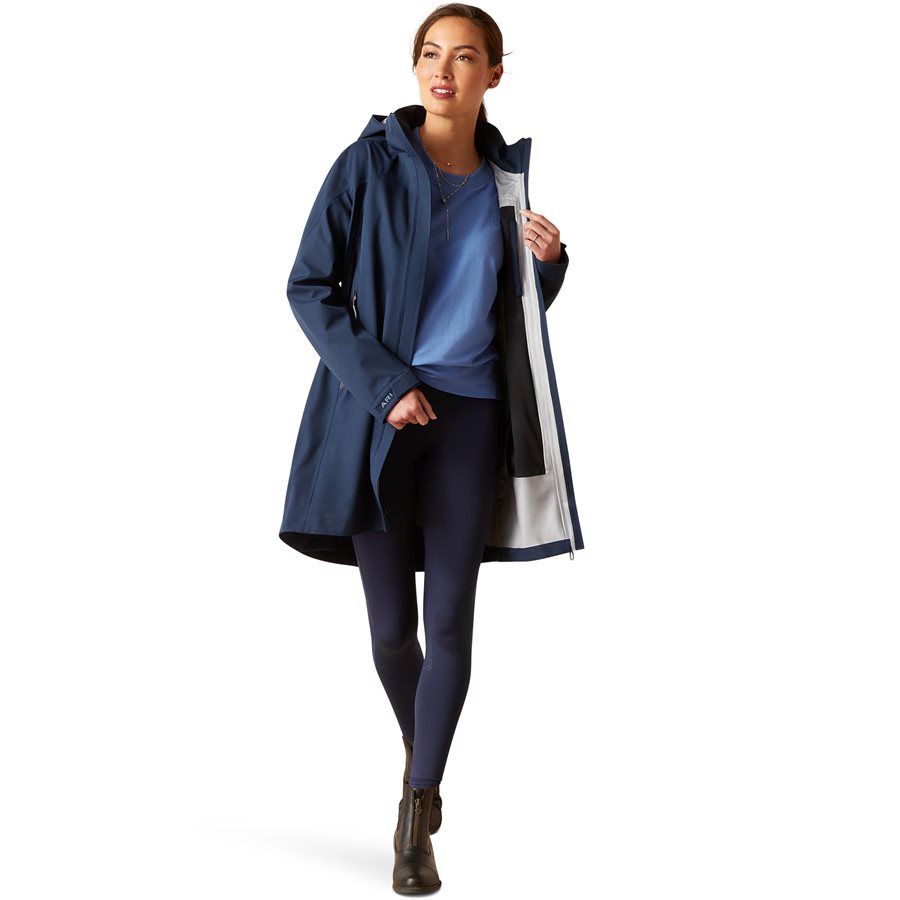 Veste Imperméable Ariat Caprilli Pour Femme - Marine - Taille Petite - NEUVE