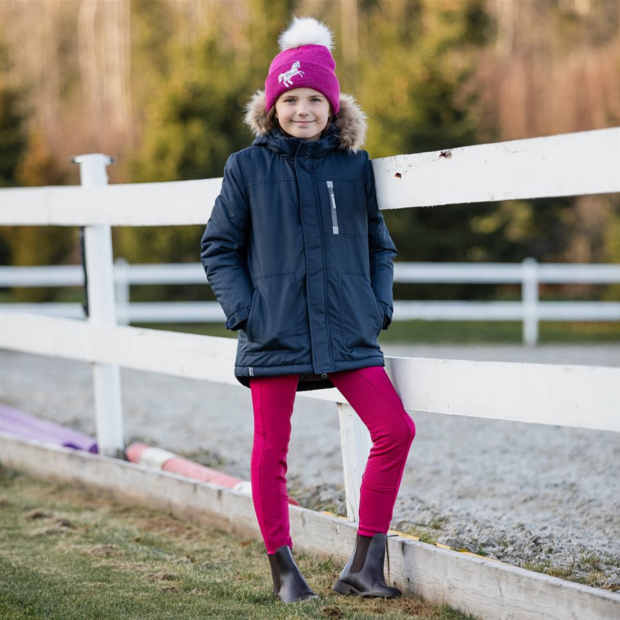 Pantalon élastique équitation Pantalon équitation Enfant HORZE - Siège Silicone Poches Zippées Culotte Silicone Complète
