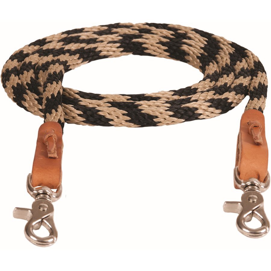 Rênes En Poly Corde Weaver - Attaches Water Loops Cuir Et Mousquetons Nickel