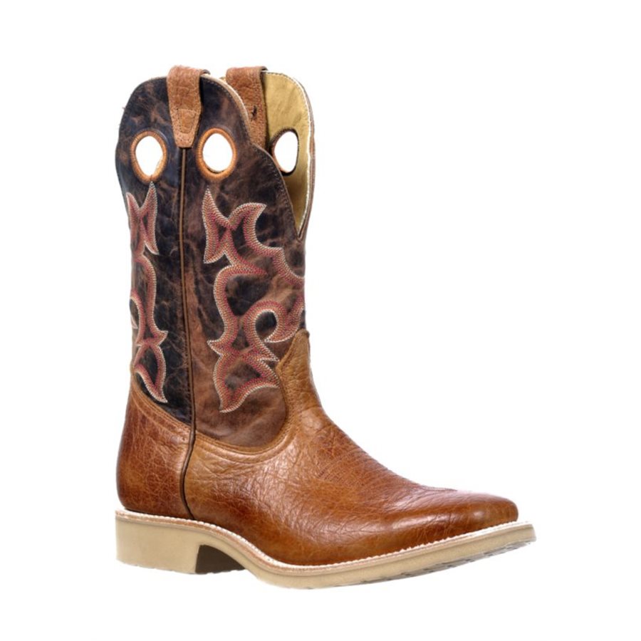 Bottes Western Hommes Woodland - Cuir Noir - Style Harley Casual - Neuves Avec Emballage