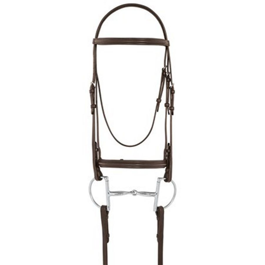 vidaXL Bride Flash avec rênes et Embout Complet Marron Bridon Bride