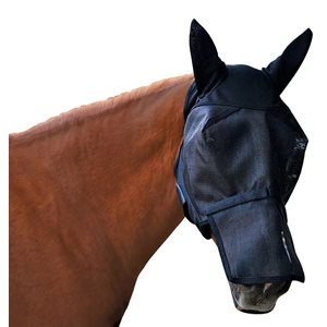Masque Anti Mouche Cheval Sans Oreille Anti Mouche Masque Anti-mouches Pour Cheval Harrison Howard - Taille M/Cob ( Fuchsia/bleu) Masque Cheval Masque Mouche Cheval